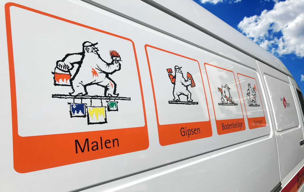 Lieferwagen mit Logo Malen, Gipsen, Bodenbeläge und Spritzen